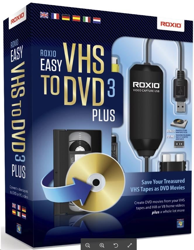Roxio Easy VHS to DVD 3 Plus BOX - jazyk EN/FR/DE/ES/IT/NL - VEKTRA spol.s  r.o.