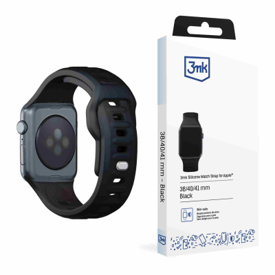 3mk Silicone Watch Strap pro Apple 38/40/41 mm Black