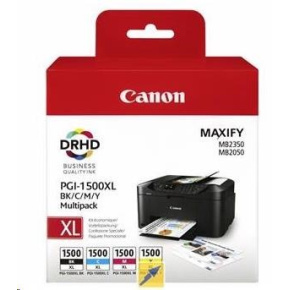 BAZAR - Canon CARTRIDGE PGI-1500XL multipack pro Maxify MB2050, MB2150, MB2350, MB2750 a MB2755 ( 780 str.) - Poškozený