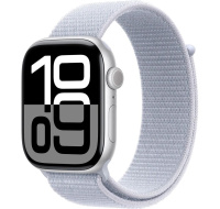 Apple Watch Series 10 GPS + Cellular 42mm Silver Aluminium Case with Blue Cloud Sport Loop