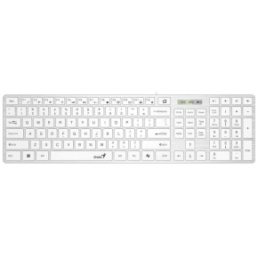 Genius Klávesnice Slimstar 126, Drátová USB, CZ+SK layout, Copilot klávesa, Bílá