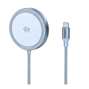 UGREEN magnetická bezdrátová nabíječka MagFlow Qi2.2 25W, MagSafe, stříbrná UGREEN magnetická bezdrátová nabíječka MagFlow Qi2.2 25W, MagSafe, stříbrná