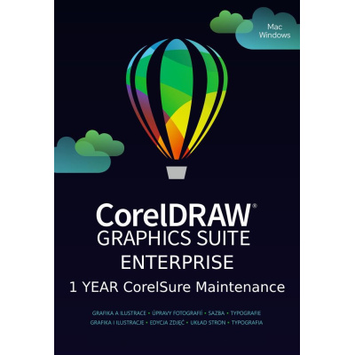 CorelDRAW Graphics Suite Enterprise Education License (vrátane. 1 rok CorelSure Maint.) (251+) SK/DE/FR/BR/ES/IT/NL/EN/EN