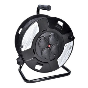 Solight prodlužovací přívod na bubnu, 4 zásuvky, venkovní, 50m gumový kabel, 3x 1,5mm2, IP44 Solight prodlužovací přívod na bubnu, 4 zásuvky, venkovní, 50m gumový kabel, 3x 1,5mm2, IP44
