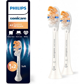 Philips HX9092/87 Sonicare Premium All-in-One A3 2 ks, náhradní hlavice, standardní hlavice, nasazovací, bílá Philips HX9092/87 Sonicare Premium All-in-One A3 2 ks, náhradní hlavice, standardní hlavice, nasazovací, bílá