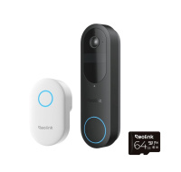 REOLINK bezpečnostní video zvonek D340B + Chime + 64GB microSD