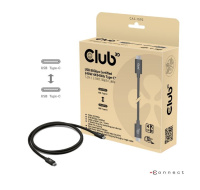 Club3D Kabel USB4 v2 Typ-C, 80Gbps, Certifikovaný kabel, 4K540Hz, 8K240Hz, 16K60Hz, PD 240W, 1m