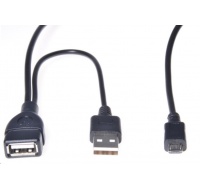 PREMIUMCORD USB redukčný kábel USB A/samec+USB A/samec - Micro USB/samec OTG
