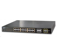 Planet GS-4210-24P4C PoE+ switch 28x 10/100/1000Base-T, 802.3at do 220W, VLAN, SNMP/WEB