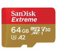 Karta SanDisk micro SDXC 64GB Extreme Action Cams and Drones (170 MB/s Class 10, UHS-I U3 V30) + adaptér