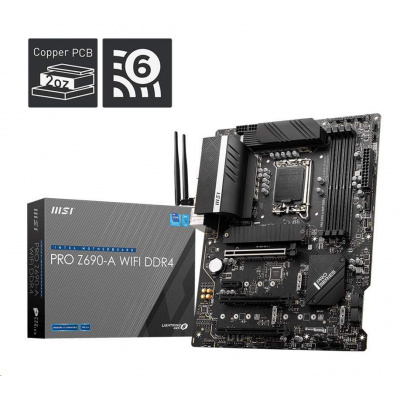 MSI MB Sc LGA1700 PRO Z690-A WIFI DDR4, Intel Z690, 4xDDR4, 1xDP, 1xHDMI, WI-FI