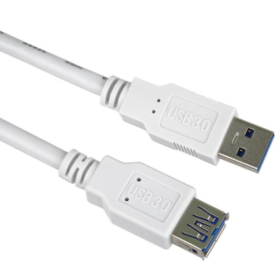 Predlžovací kábel USB PremiumCord 3.0 Super rýchly 5Gbps A-A, MF, 9pin, 2m, biely
