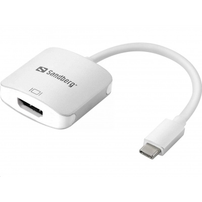 Redukcia Sandberg USB-C -> HDMI, podpora 4K, strieborná