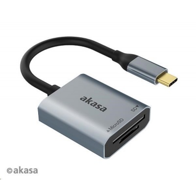Čítačka kariet AKASA AK-CR-10BK (SD, microSD), externá, USB 3.2 Typ C