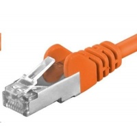 PREMIUMCORD Patch kábel CAT6a S-FTP, RJ45-RJ45, AWG 26/7 0,5m oranžový