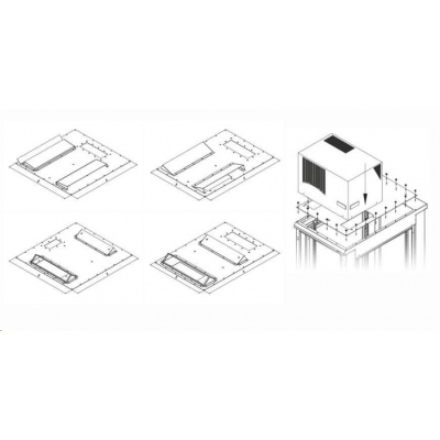 Montážna redukcia TRITON pre klimatizáciu X1 a X2 pre skrinku s hĺbkou 800 x 800 mm, čierna