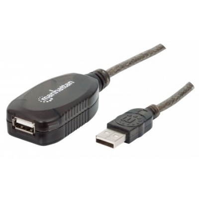 MANHATTAN USB kábel 2.0 A-A, Aktívne predĺženie 5 m, Daisy-Chainable, Blister
