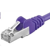 PREMIUMCORD Patch kábel CAT6a S-FTP, RJ45-RJ45, AWG 26/7 1m fialový