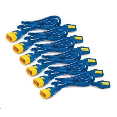 Súprava napájacích káblov APC (6 ks), uzamykateľná, C13 na C14, 1.2 m, modrá