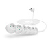 Predlžovací kábel CONNECT IT 230 V, 6 zásuviek, 5 m, bez vypínača (biely)