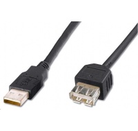 Kábel USB PREMIUMCORD 2.0 A-A 1m, predĺženie (M/F) sivá