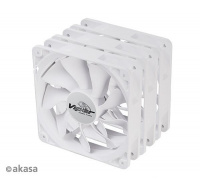 AKASA ventilátor Viper, biely Ventilátor 12cm, 120x120x25mm, HDB, 4 pin PWM, 3ks v balení, biely