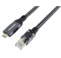 PremiumCord Ethernetový kabel USB-C na LAN RJ45 10/100/1000, 1m