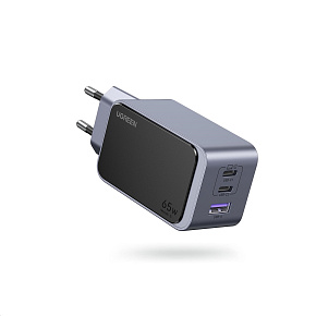 UGREEN síťová rychlonabíječka Nexode S 65W 3-Port, 2x USB-C,1x USB-A, GaN, stříbrná UGREEN síťová rychlonabíječka Nexode S 65W 3-Port, 2x USB-C,1x USB-A, GaN, stříbrná