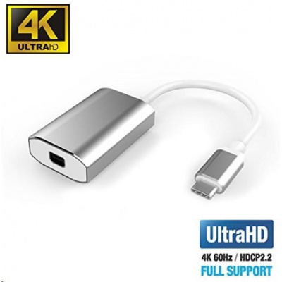 Adaptér PremiumCord USB-C na mini DisplayPort, rozlíšenie 4K*2K@60Hz
