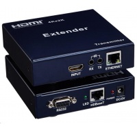 PremiumCord HDMI HDBaseT 4K extender do 100 m, cez IP, jeden vysielač na viac prijímačov