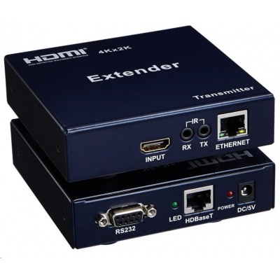 PremiumCord HDMI HDBaseT 4K extender do 100 m, cez IP, jeden vysielač na viac prijímačov