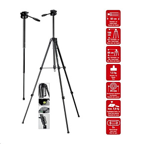 BAZAR - Braun stativ LW 168S (62-168cm, 1500 g, 3-směrná hlava, max.5kg, monopod) - POŠKOZENÝ OBAL