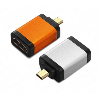 Adaptér PremiumCord HDMI A - micro HDMI D (F/M), oranžový