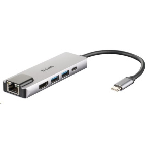 Rozbočovač D-Link DUB-M520 5 v 1 USB-C s rozhraním HDMI/Ethernet a funkciou Power Delivery