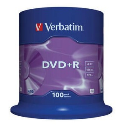 VERBATIM DVD+R(100-Pack)Spindle/General Retail/16x/4.7GB