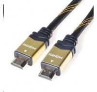 PREMIUMCORD Gold HDMI High Speed + Ethernet kábel (v1.4), opletené, pozlátené konektory, 1 m