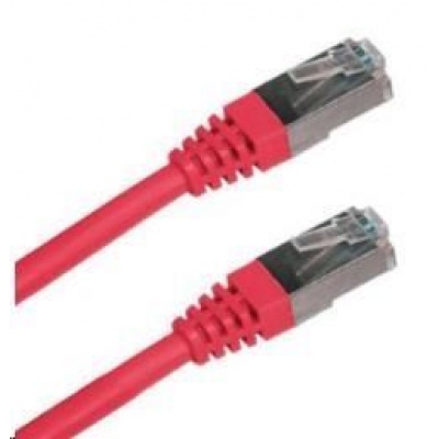 Patch kabel Cat6A, S-FTP - 0,25m, červený