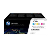 BAZAR - HP 410X 3-pack High Yield Cyan/Magenta/Yellow Original LaserJet Toner Cartridges (CF252XM) - pošk. obal