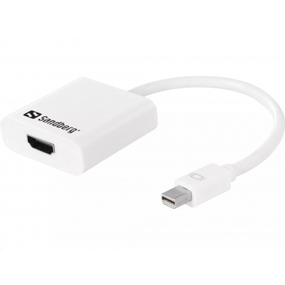 Kábel Sandberg mini DisplayPort -> HDMI, dĺžka 0,2 m, biely