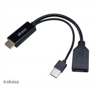 AKASA redukcia z HDMI na DisplayPort, s napájacím káblom USB 4K@60Hz, 25 cm