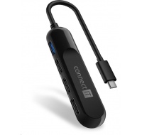 CONNECT IT Rozbočovač USB-C USB 3.0, externá, čierna