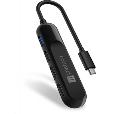 CONNECT IT Rozbočovač USB-C USB 3.0, externá, čierna