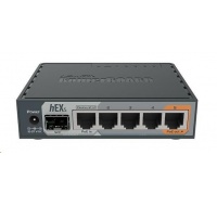 MikroTik RouterBOARD hEX S, 880MHz dvojjadrový CPU, 256MB RAM, 5x LAN, 1x SFP, PoE in/out, USB, microSD slot, vrátane. Licencia L4