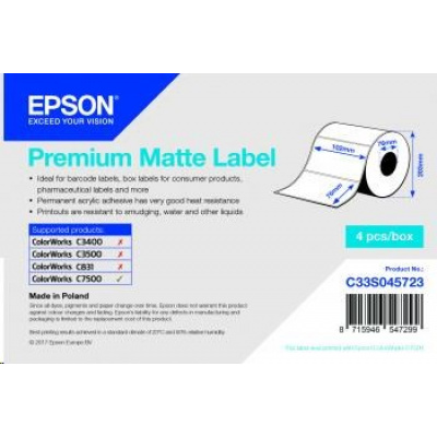 Rolka štítkov Epson, normálny papier, 102x76 mm