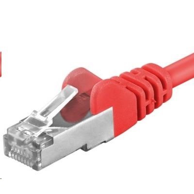 PREMIUMCORD Patch kabel CAT6a S-FTP, RJ45-RJ45, AWG 26/7 0,25m červená