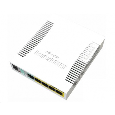 MikroTik RouterBOARD CSS106-1G-4P-1S (RB260GSP), TF470 CPU, konfigurovateľný switch, 5x LAN, 1xSFP slot, PoE OUT, vrátane. SwOS