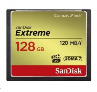 SanDisk Compact Flash karta 128 GB Extreme (R:120/W:85 MB/s UDMA7)