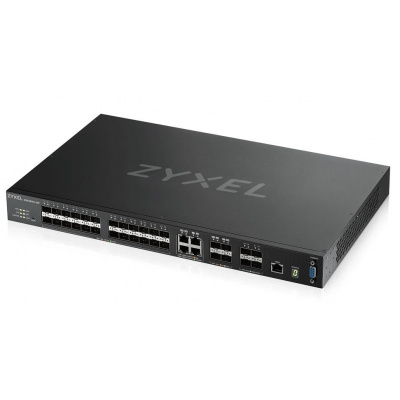 Zyxel XGS4600-32F L3 Managed Switch, 24x SFP, 4x RJ45/SFP, 4x 10G SFP+, stohovateľný, dvojitý zdroj napájania