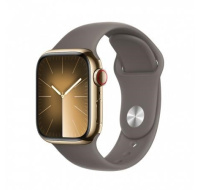 APPLE Watch Series 9 GPS + Cellular 45mm Gold Stainless Steel Case with Clay Sport Band - S/M