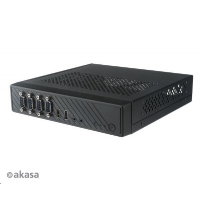 Skriňa AKASA Cypher SPX, tenké mini-ITX (Sub 2L Chassis so 4 otvormi pre COM porty a 2 x USB 2.0 portov, možnosť montáže na VESA)
